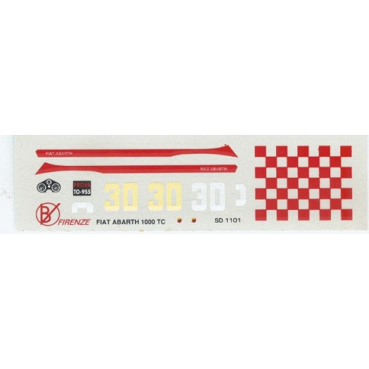 Decal Fiat 600 Abarth 1000 TC # 30 4h di Monza 1966 - scala 1:43